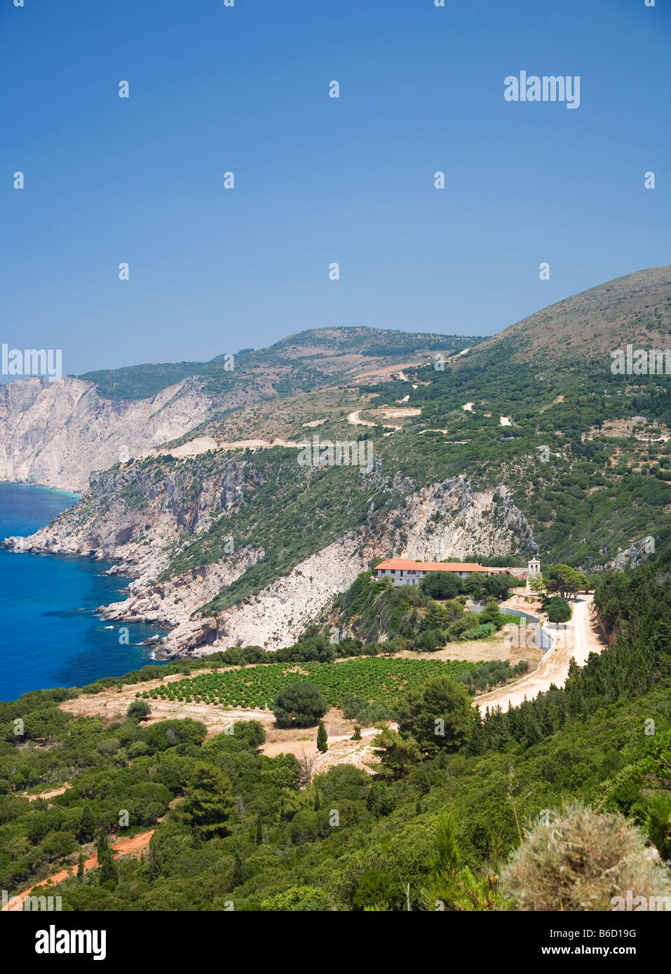 L'Europe, Grèce, Céphalonie, Monastère Kipoureon Banque D'Images