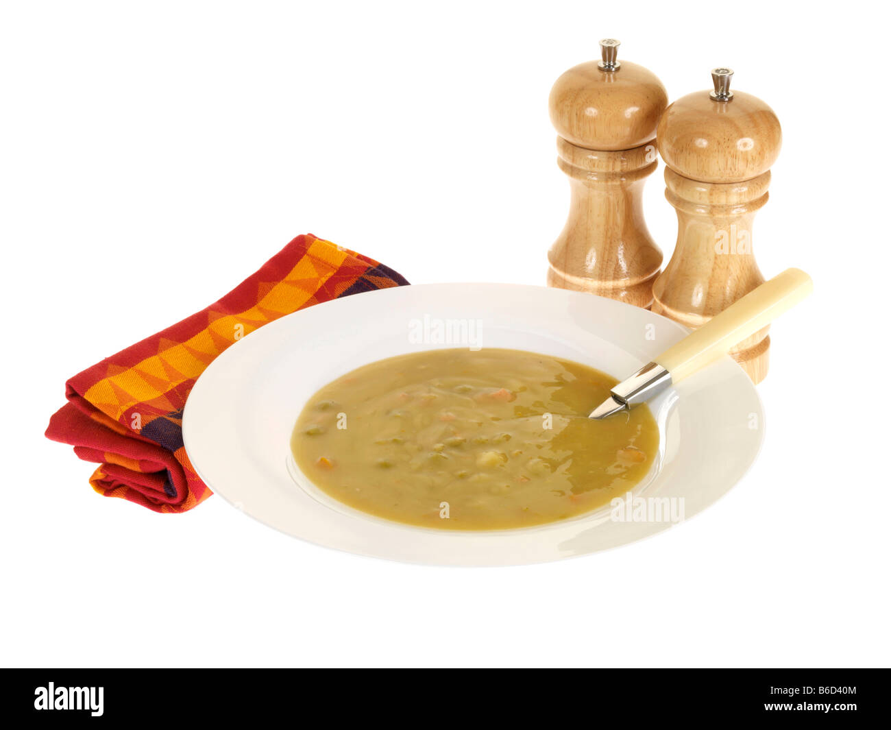 Soupe aux pois et jambon dans un bol Banque de photographies et d ...