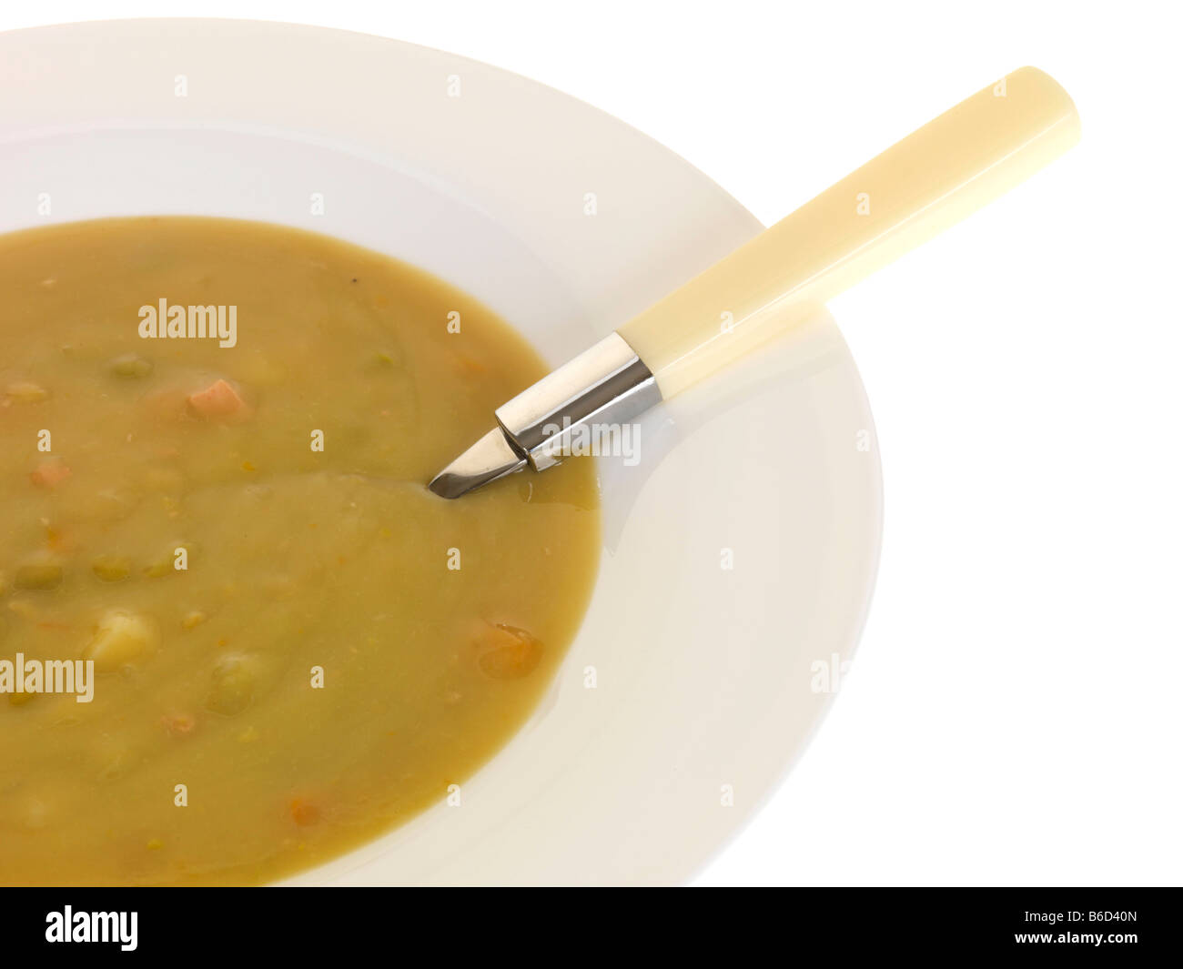Soupe aux pois et jambon dans un bol Banque de photographies et d ...