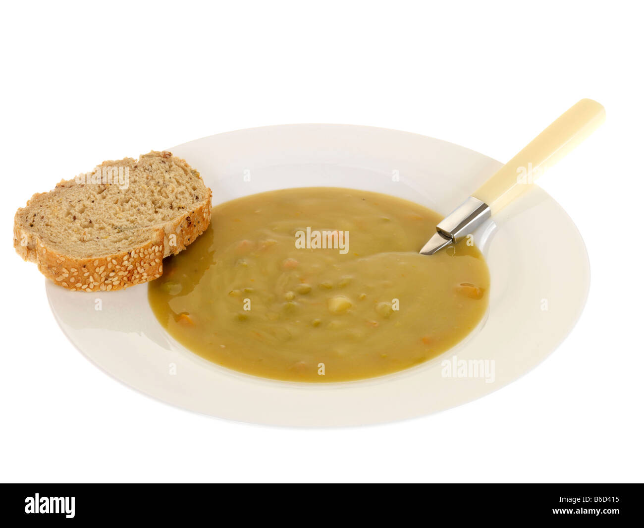 Soupe aux pois et jambon dans un bol Banque de photographies et d ...