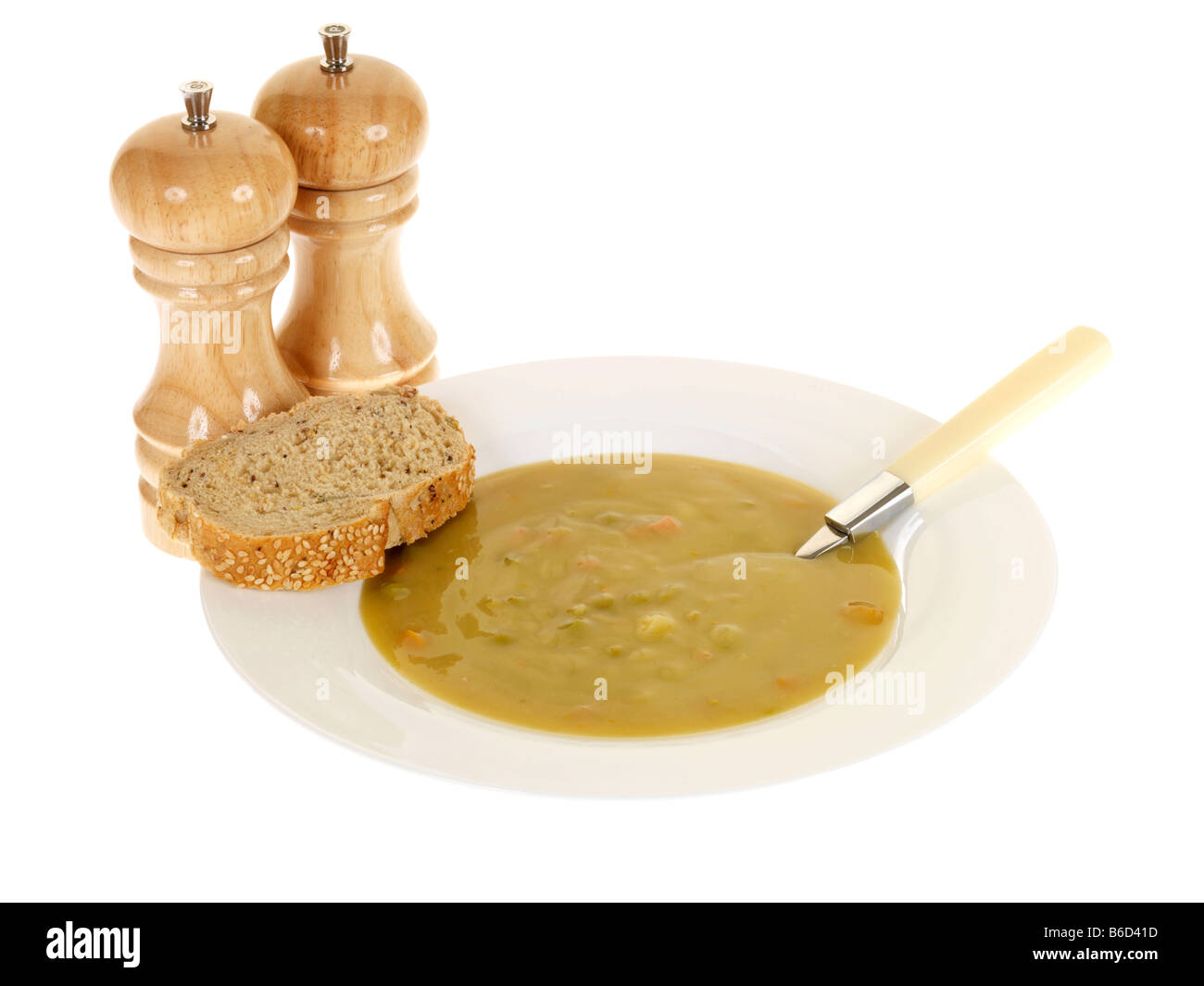Soupe aux pois et jambon dans un bol Banque de photographies et d ...