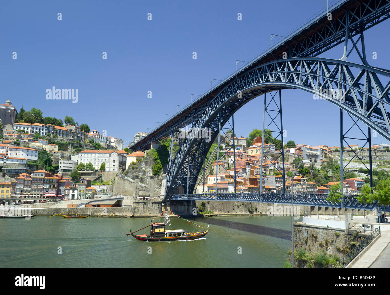 Douro et Le Pont Dom Luis I à Porto (Porto), Portugal Banque D'Images