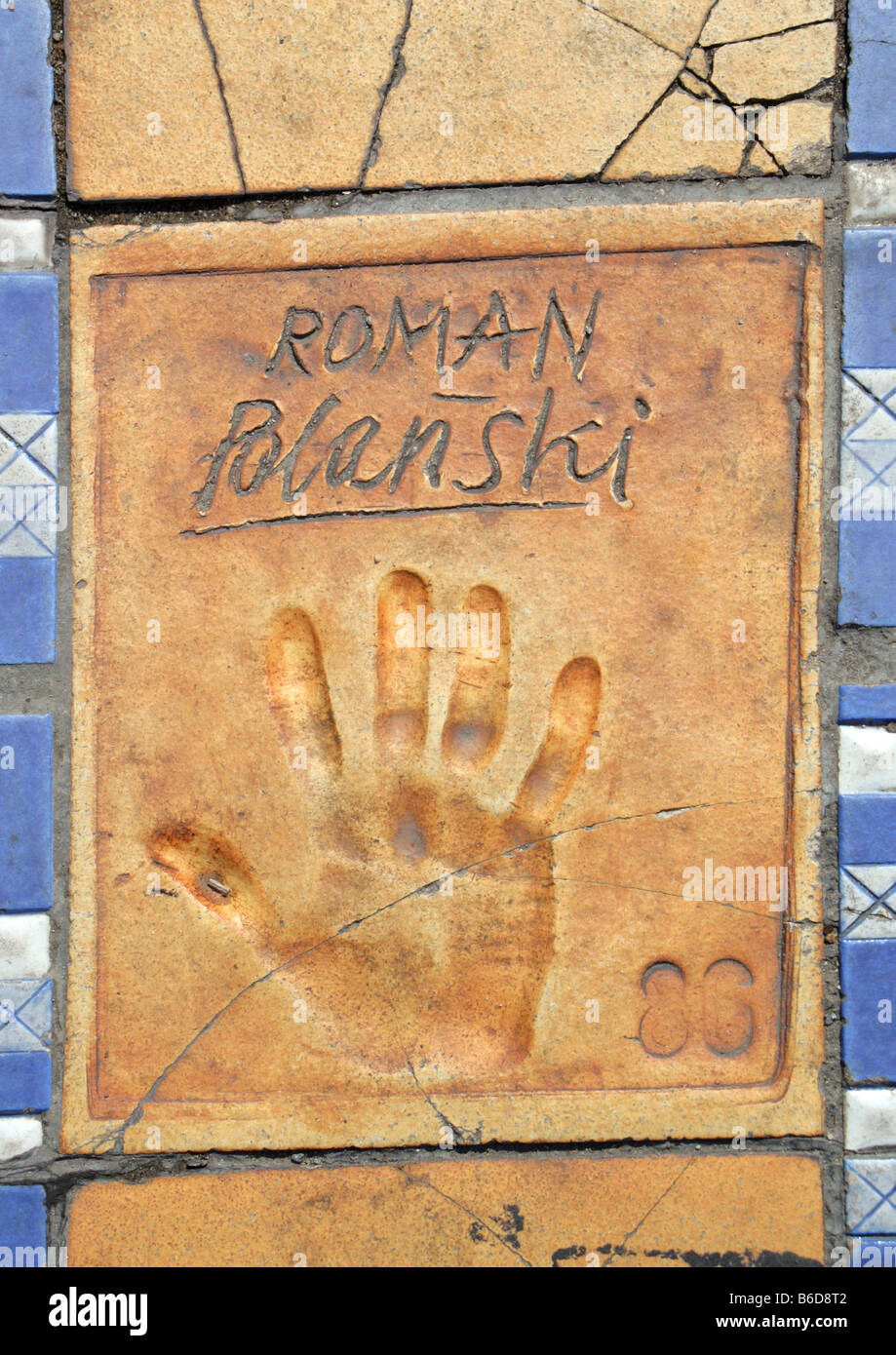 Roman Polanski palm imprimer 86 La Croisette Cannes France Banque D'Images