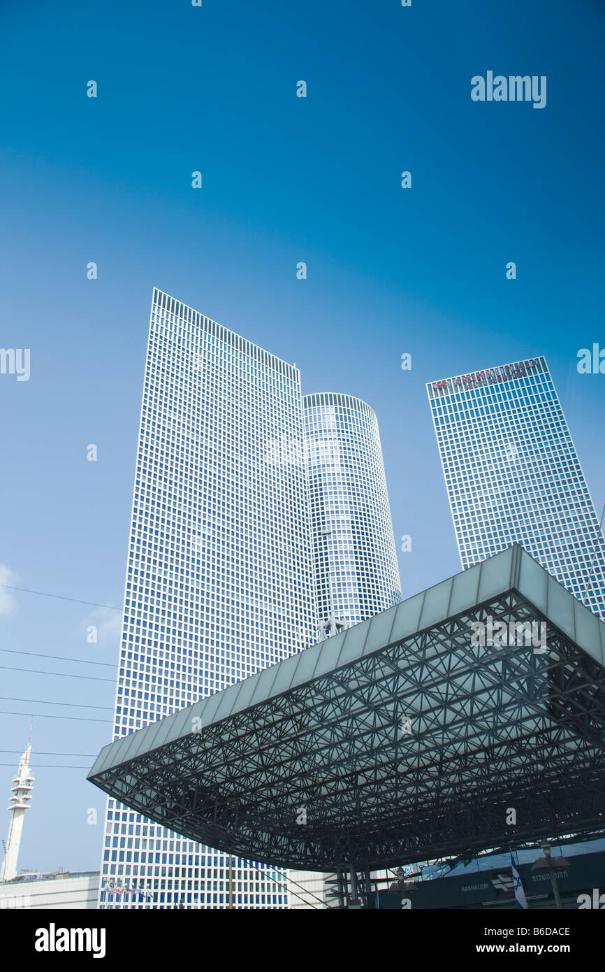 Les tours Azrieli Center TEL AVIV ISRAËL Banque D'Images