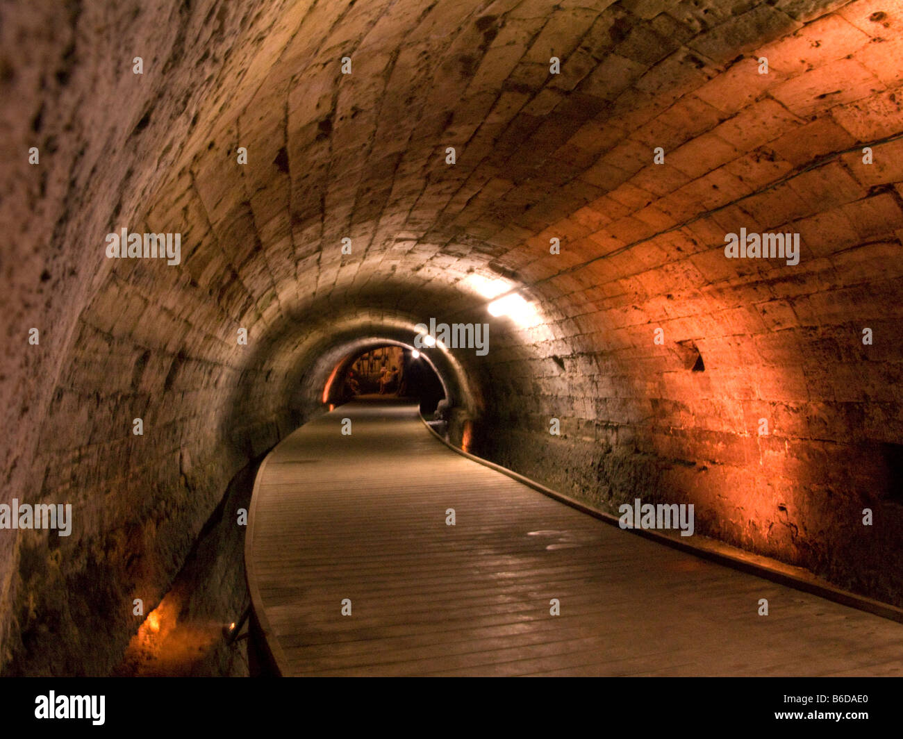 L'EAU SOUTERRAINE TEMPLIERS MÉDIÉVAL CITADELLE TUNNEL ACCO Vieille ville de Galilée occidentale ISRAËL Banque D'Images