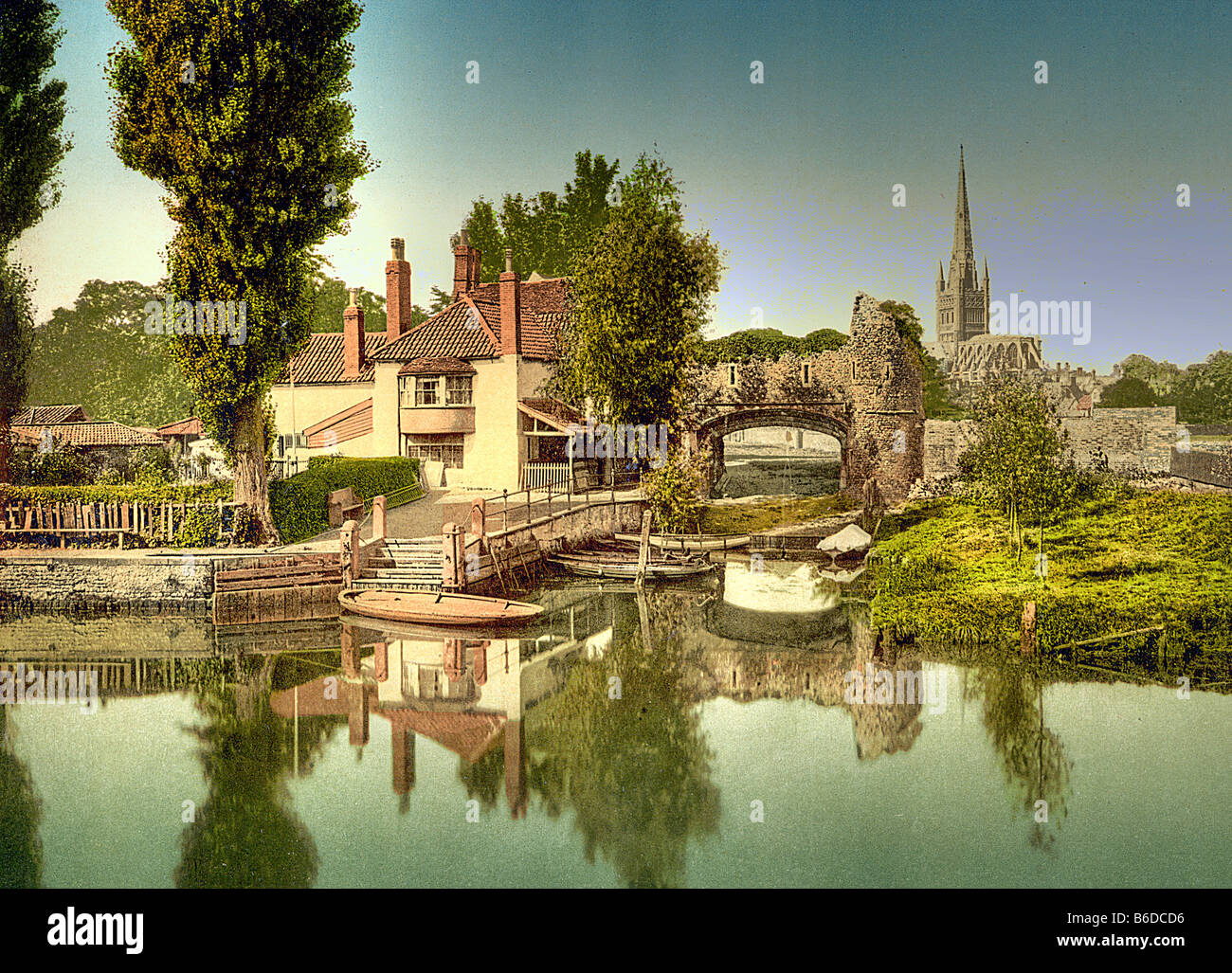 Tirez's Ferry Norwich Norfolk Angleterre Wensum Rivière Banque D'Images