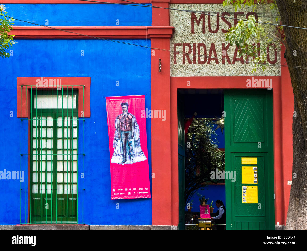 L'extérieur de la Museo Frida Kahlo dans Coyoacan, Mexico. Banque D'Images