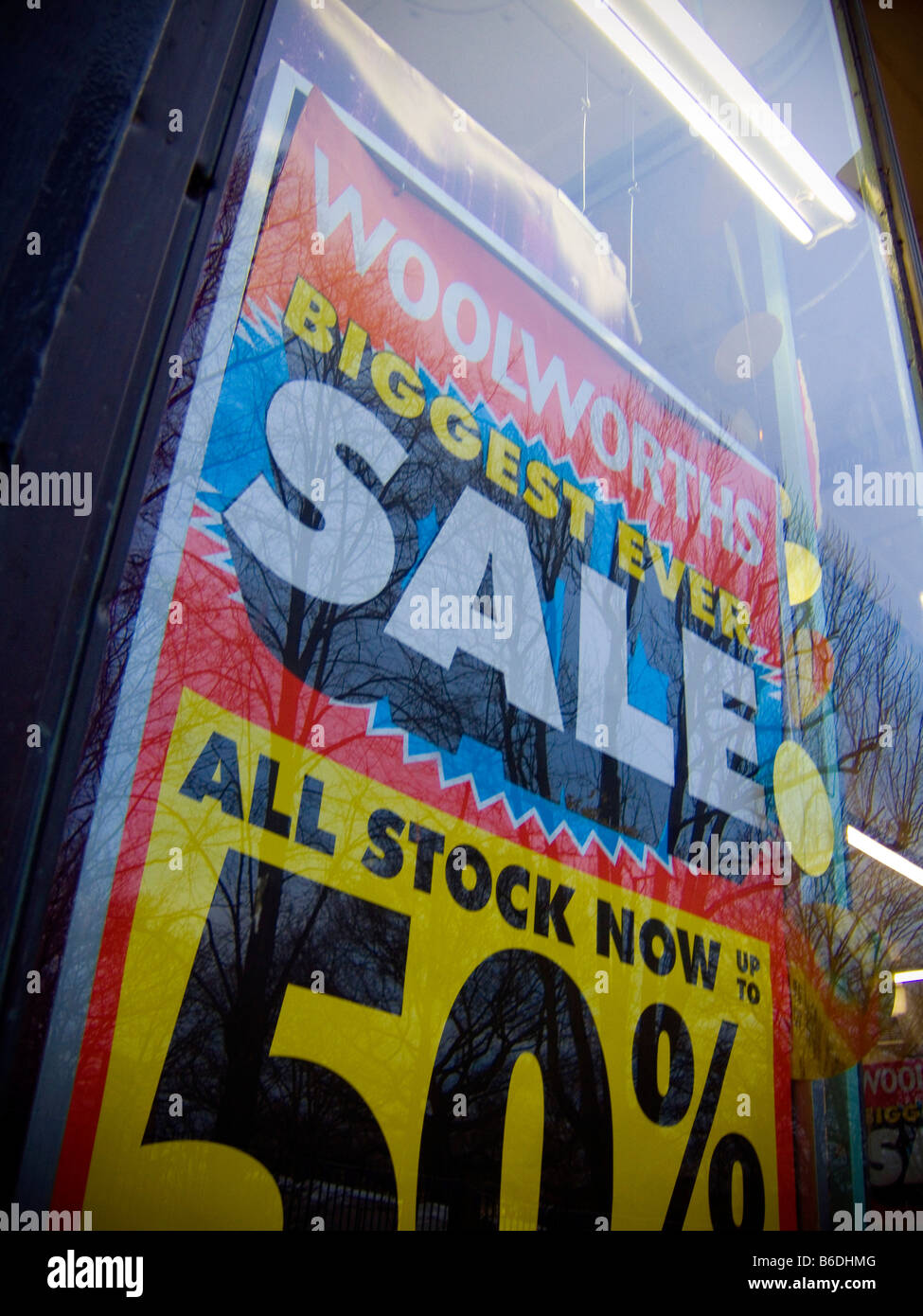 La fermeture la vente à Woolworths, durant la crise du crédit / récession de 2008/2009. Banque D'Images