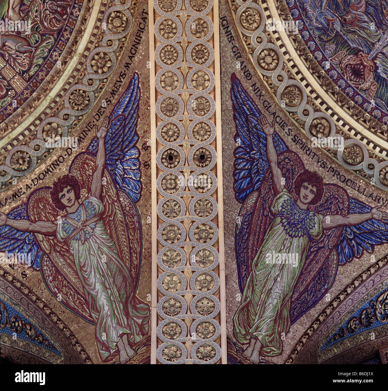 Choir mosaïques, détail d'anges, Saint Paul's Cathedral Banque D'Images
