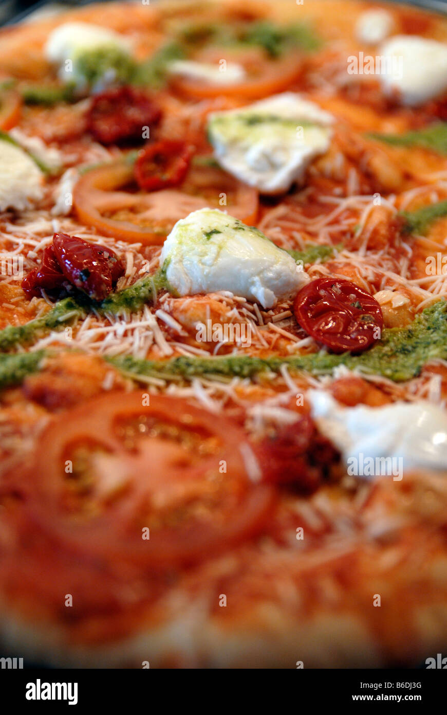 Un close up detail d'une pizza Banque D'Images