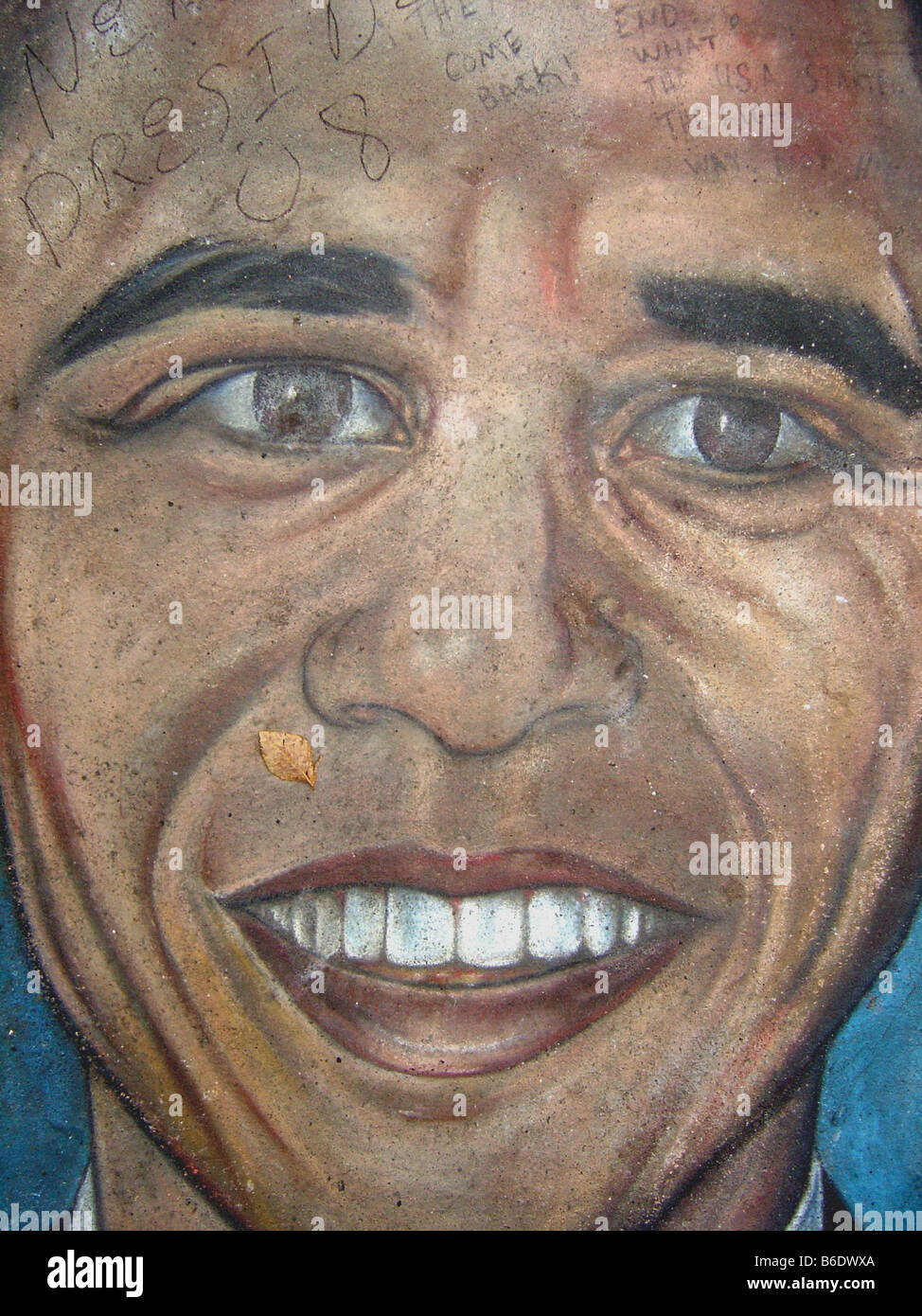 Portrait de trottoir Illustration du président américain Barack Obama Banque D'Images