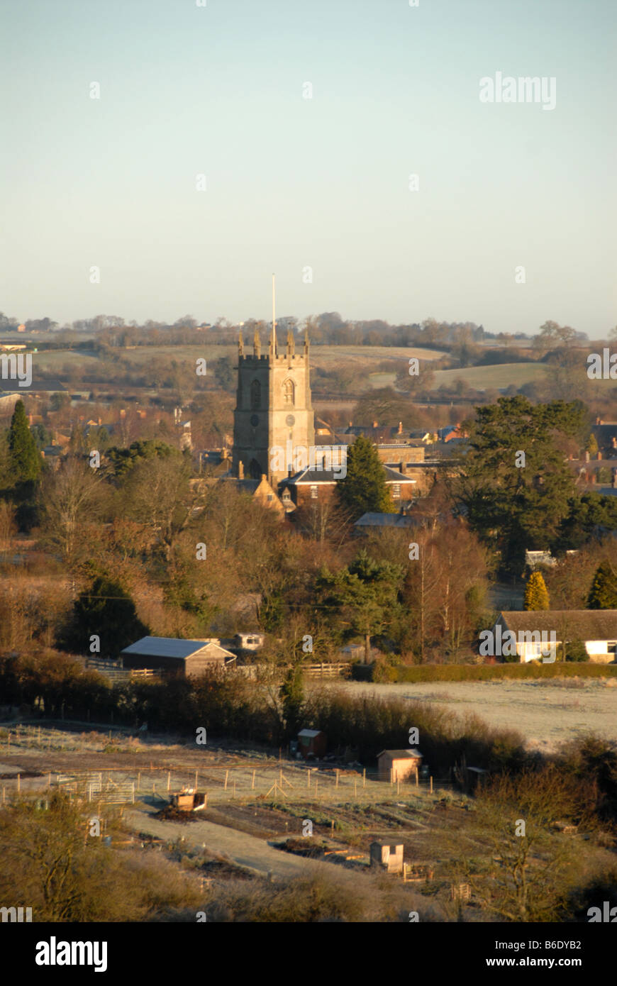 Eglise St Peter s et allotissements Hook Norton Oxfordshire Banque D'Images