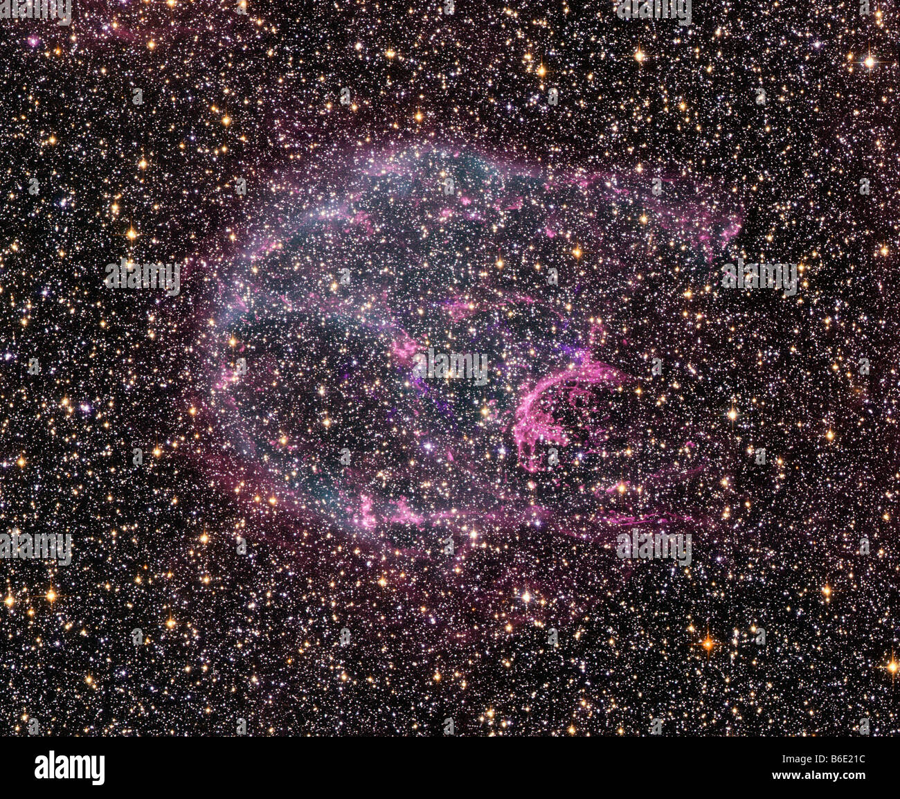 Vestige de Supernova N132D, X-ray combiné image andoptical Banque D'Images