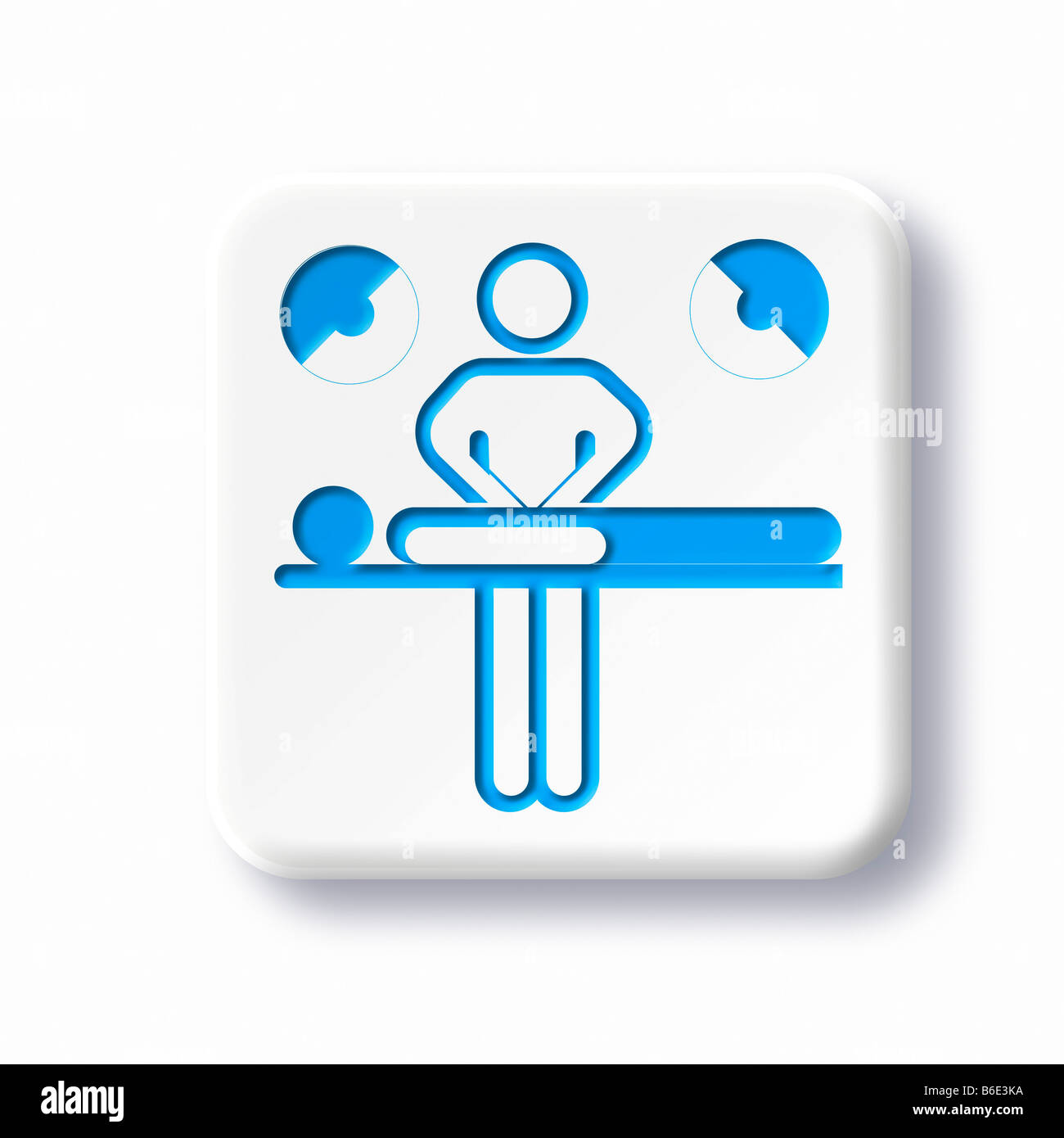 Symbole chirurgie contre fond blanc Banque D'Images