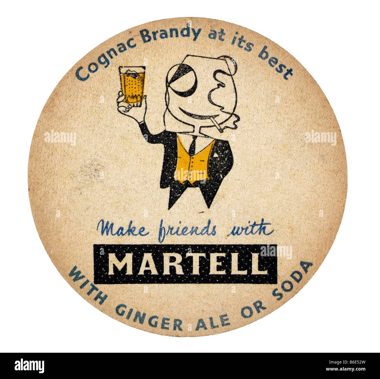 Brandy cognac martell à faire des amis avec du ginger ale ou soda Banque D'Images