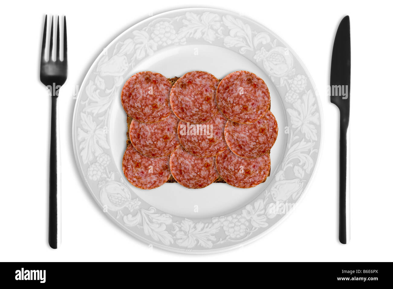 Slices danish salami Banque de photographies et d’images à haute résolution Alamy