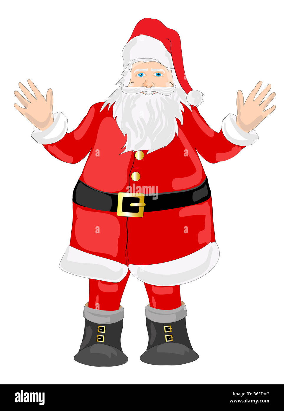 Illustration of a smiling Santa vous souhaiter un Joyeux Noël Banque D'Images