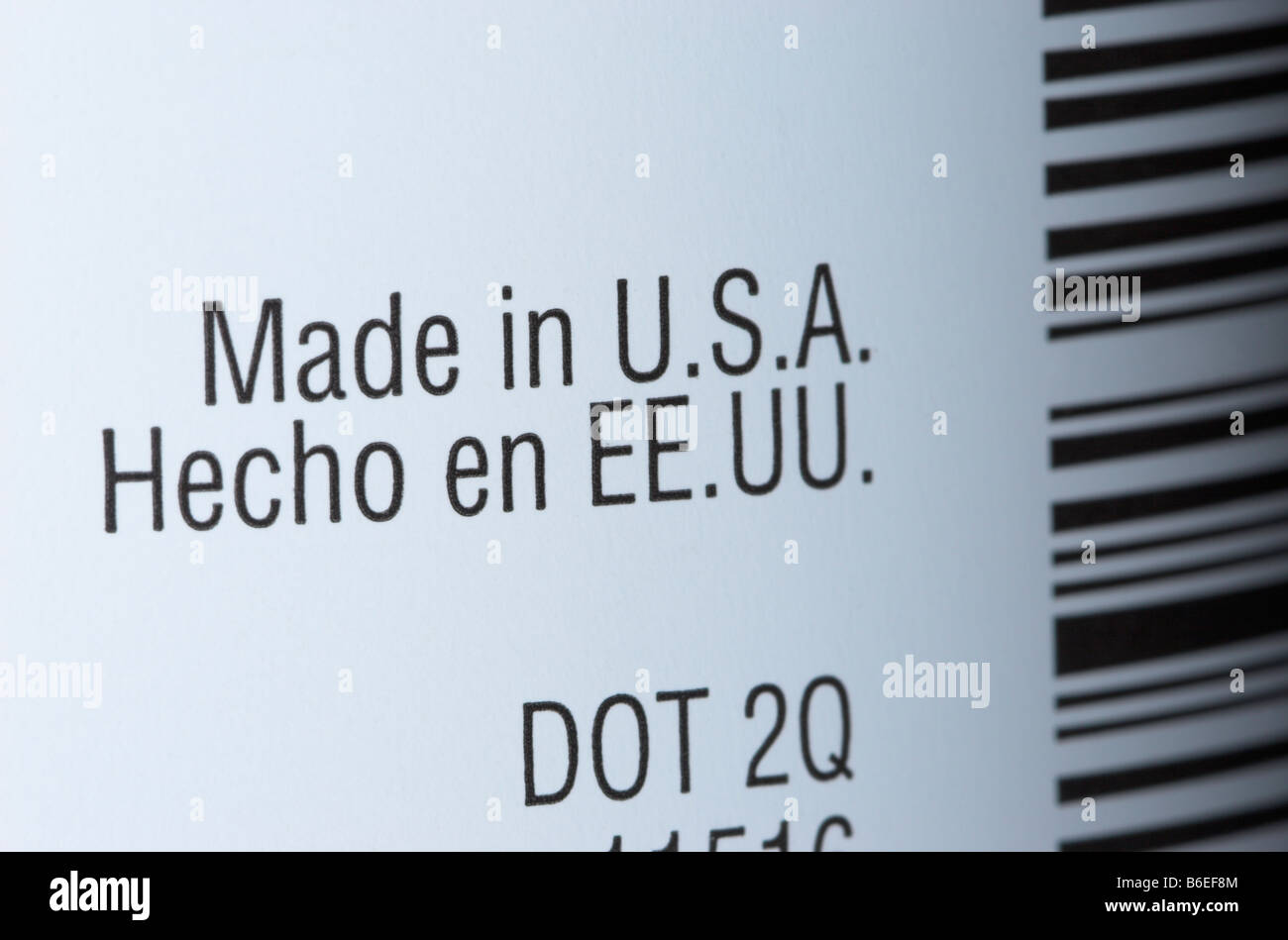 Made in USA l'étiquette sur un paquet Banque D'Images