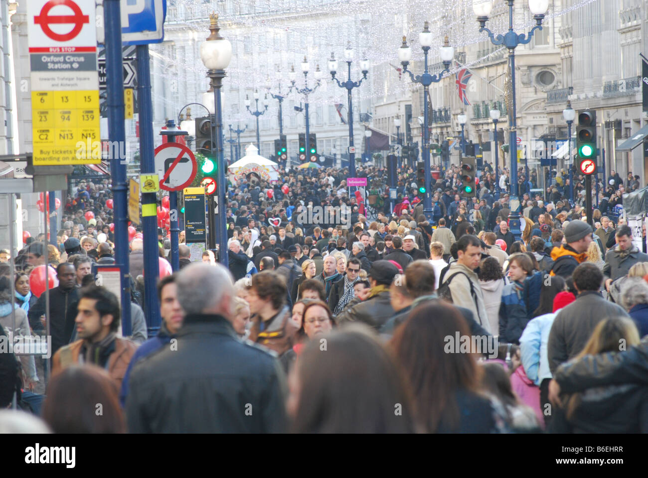 Regent Street Shopping TVA Vente de Noël Banque D'Images