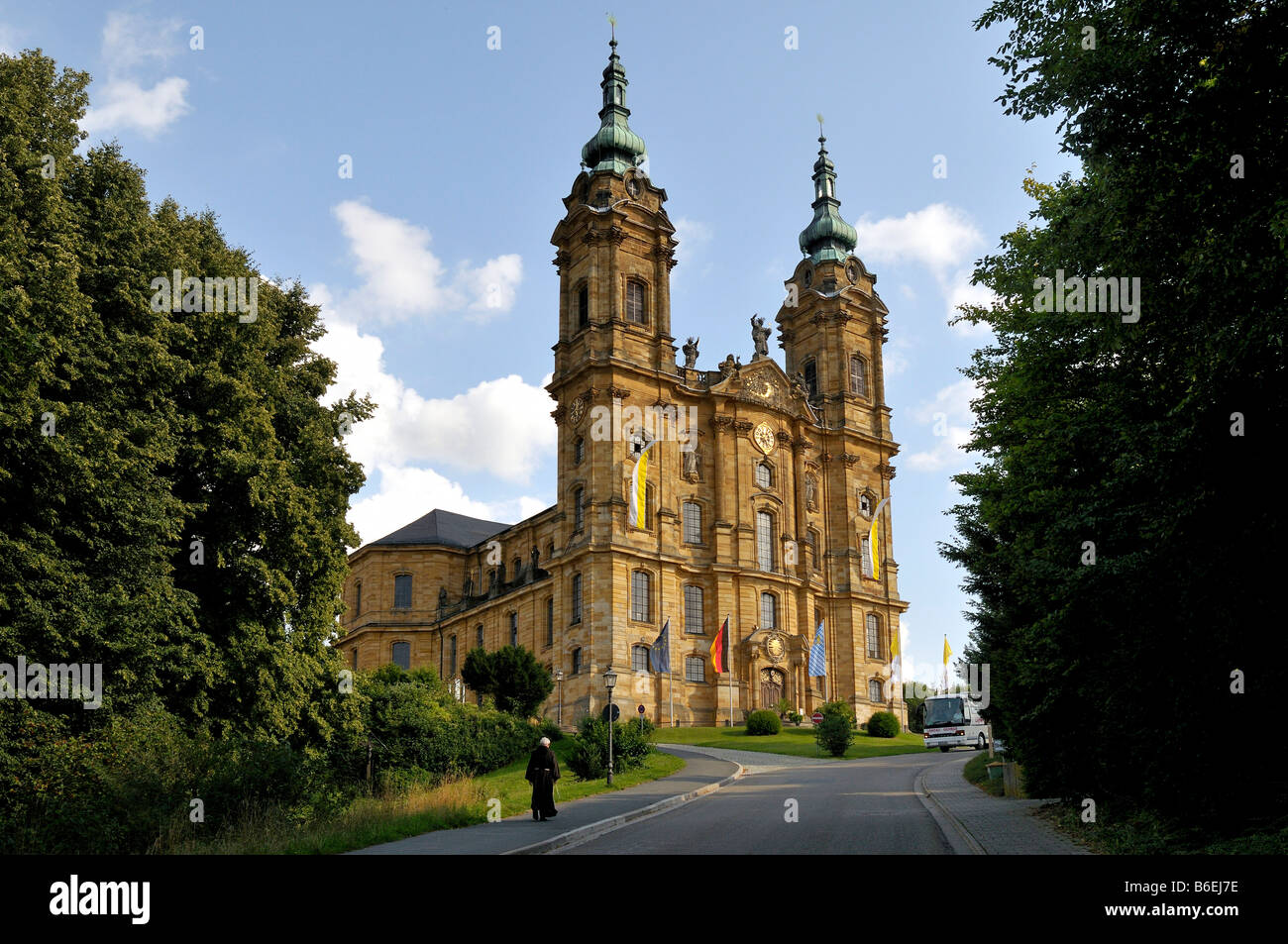 Église de pèlerinage, la basilique de Vierzehnheiligen, Baroque Allemand du sud, près de Bad Staffelstein, Haute-Franconie, Bavière, Allemagne, E Banque D'Images