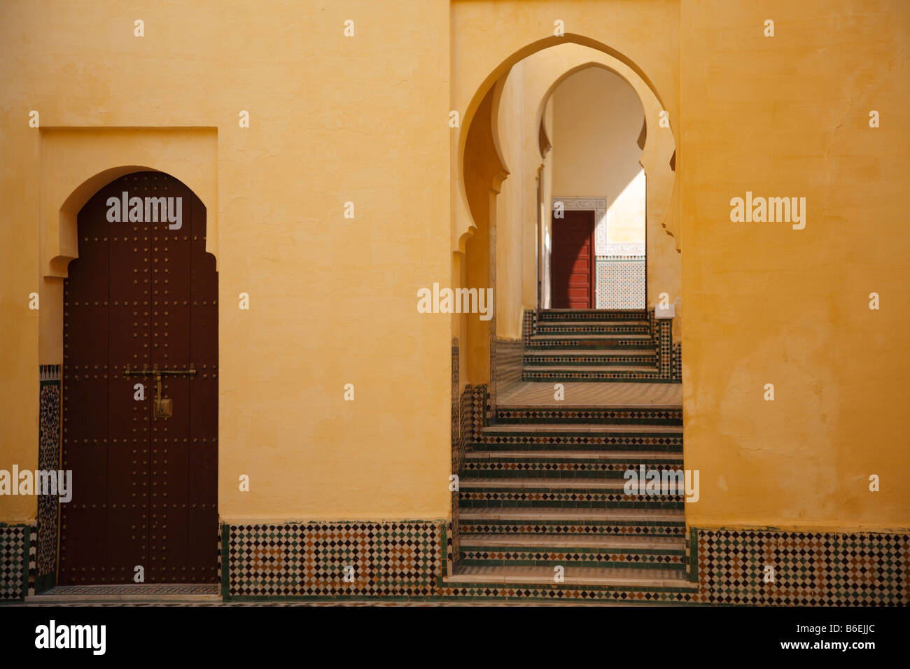 Mausolée de Moulay Ismail, Meknès, Maroc, Afrique Banque D'Images