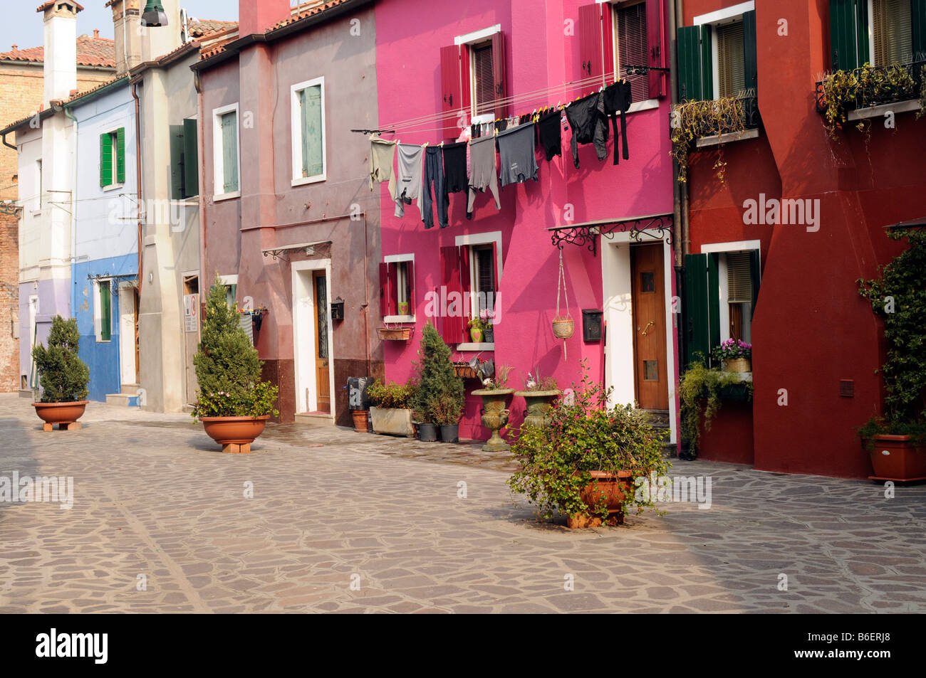 Maisons colorées typiques de Burano, Venise, Italie, Europe, Venecia Banque D'Images