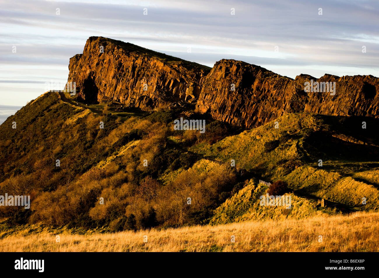 Salisbury Crags, Holyrood Park Edimbourg, Ecosse, Royaume-Uni, Europe Banque D'Images