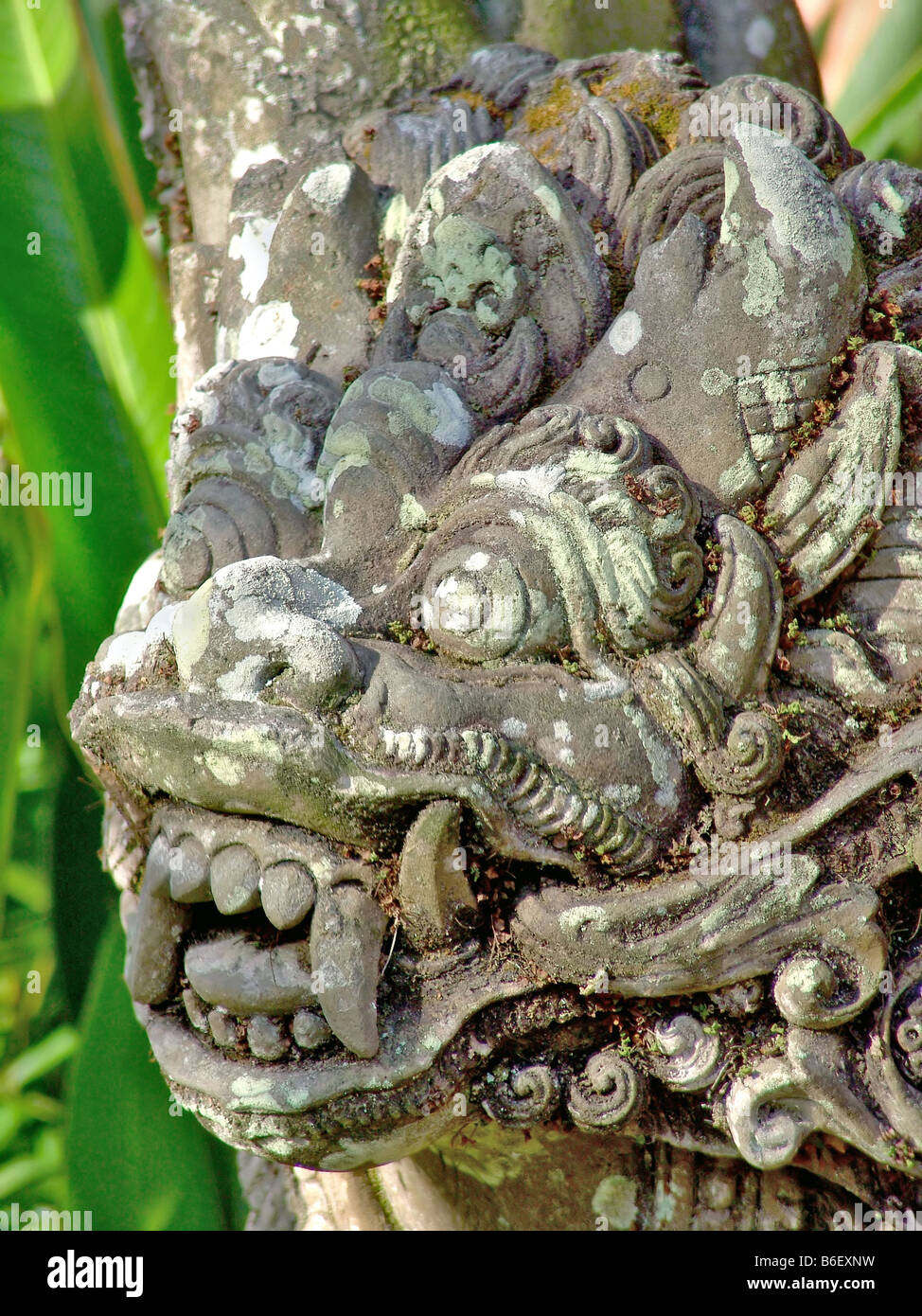 Temple balinais antique sculpture, l'INDONÉSIE, Bali Banque D'Images