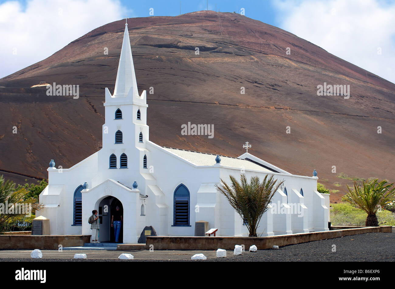 L'église gothique de Georgetown sur l'île de l'Ascension à la côte ouest africaine, Sainte-Hélène, Ascension, Georgetown Banque D'Images