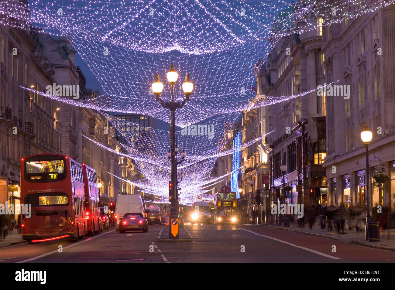 Regent Street à Noël London United Kingdom Banque D'Images