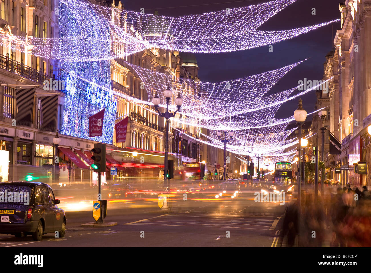 Regent Street à Noël London United Kingdom Banque D'Images