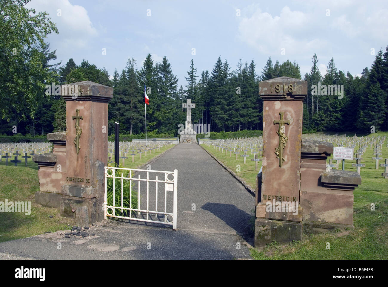 Linge', 'Le cimetière de guerre français au Col du Wettstein, France, Vosges, Alsace Banque D'Images