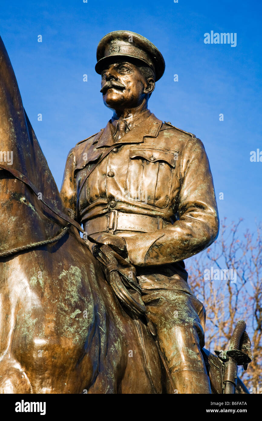 Statue du Maréchal Earl Haig Esplanade du Château d'Édimbourg, City of Edinburgh, Ecosse. Banque D'Images