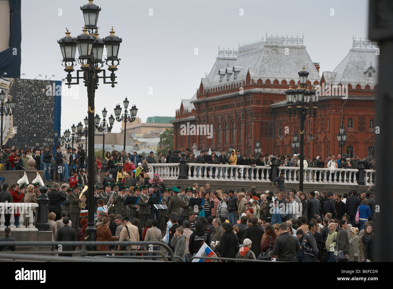 La place Rouge au cours de la célébration du Jour de la Victoire, Moscou, Russie Banque D'Images