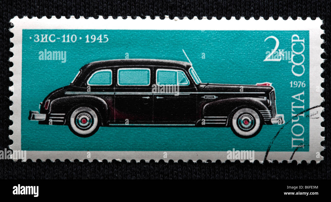 Zis-110 'voiture' (1945), timbre-poste, URSS, 1976 Banque D'Images