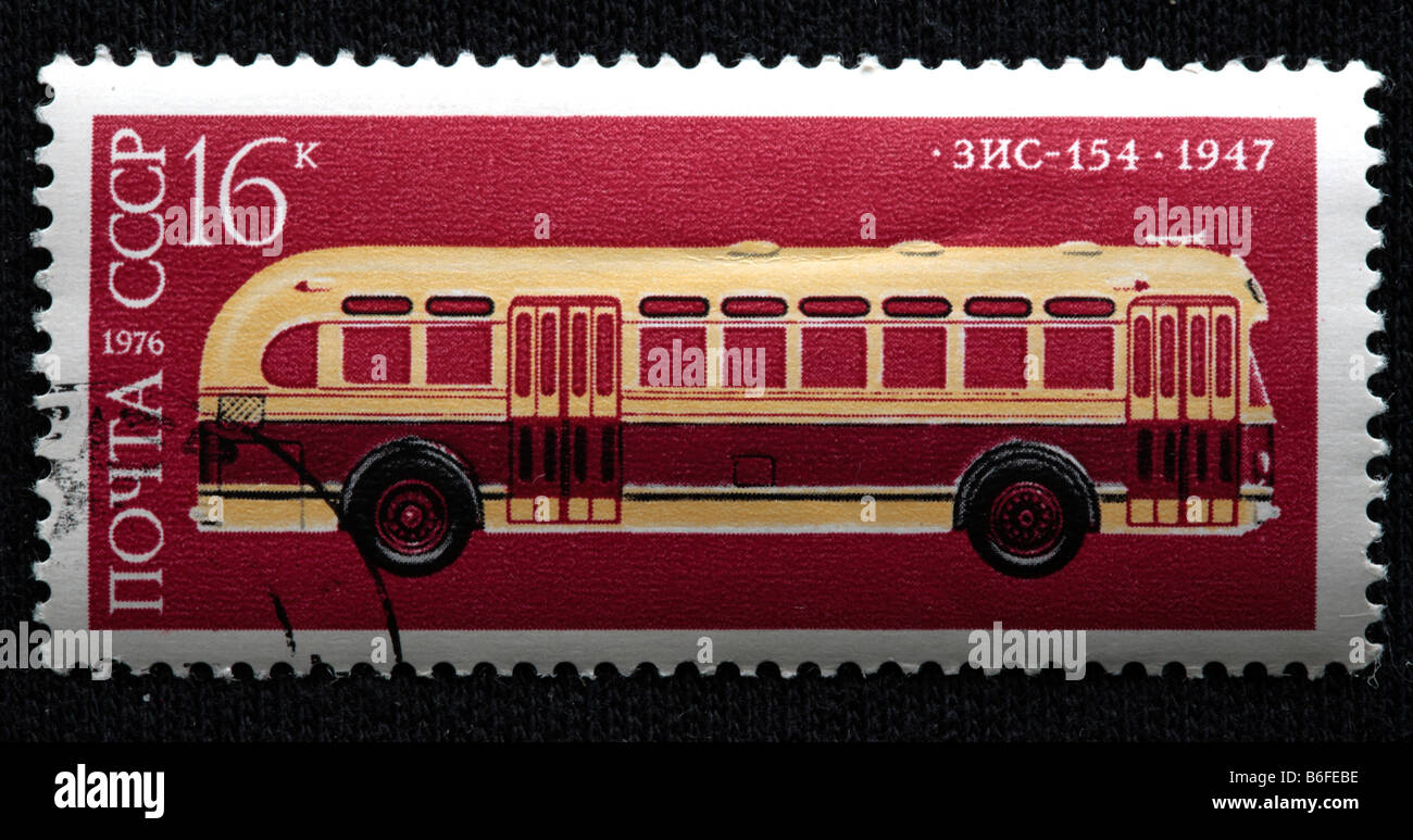 ZIS-154 'BUS' (1947), l'affranchissement, stamp, URSS, 1976 Banque D'Images
