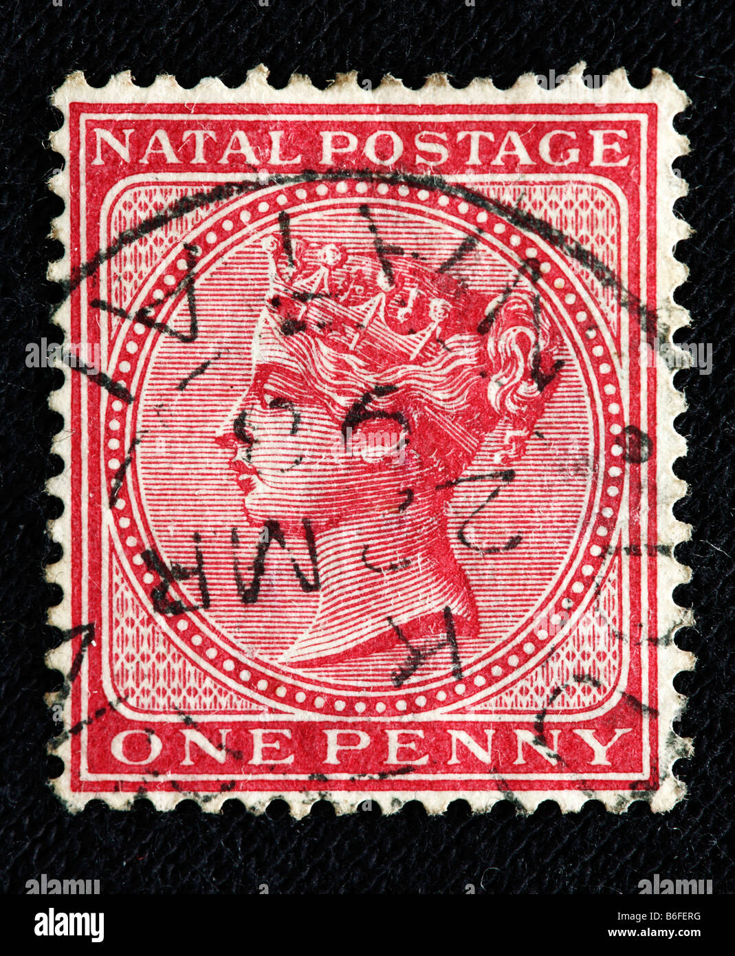 La reine Victoria du Royaume-Uni (1837-1901), timbre-poste, Natal Banque D'Images