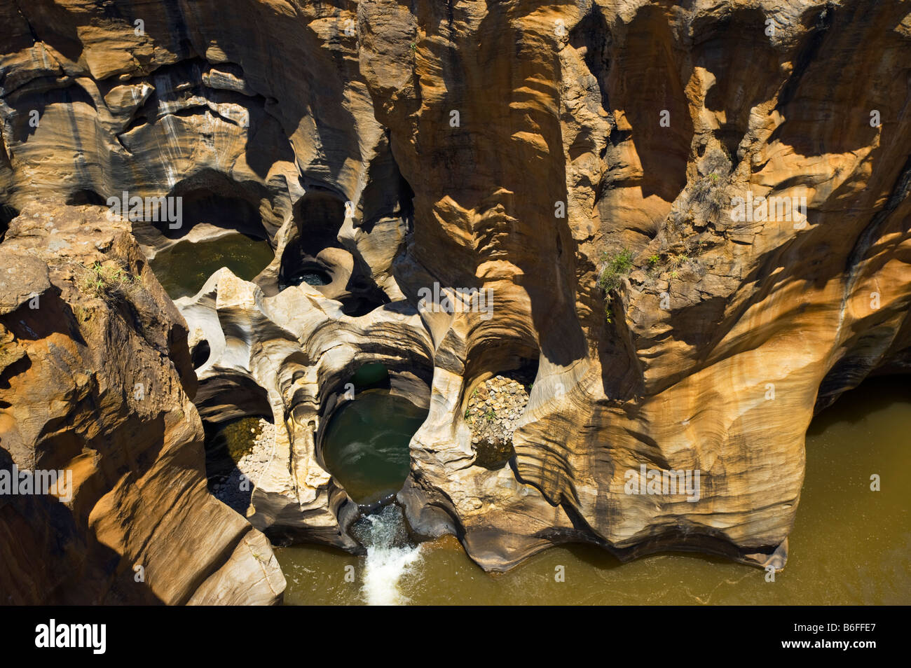 BLYDE RIVER CANYON en Afrique du Sud Afrique du Sud paysage Bourkes potholes pierre brute rock Tourisme tourisme touristique attrac lichen Banque D'Images