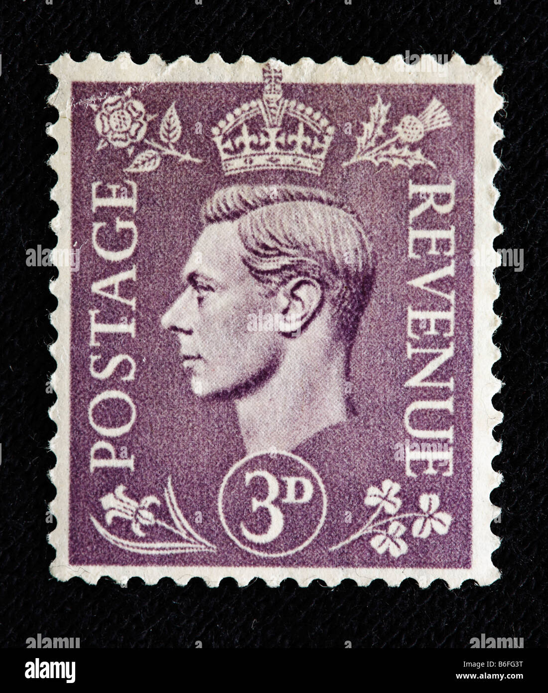 Le roi George VI du Royaume-Uni (1936-1952), timbre-poste, UK Banque D'Images