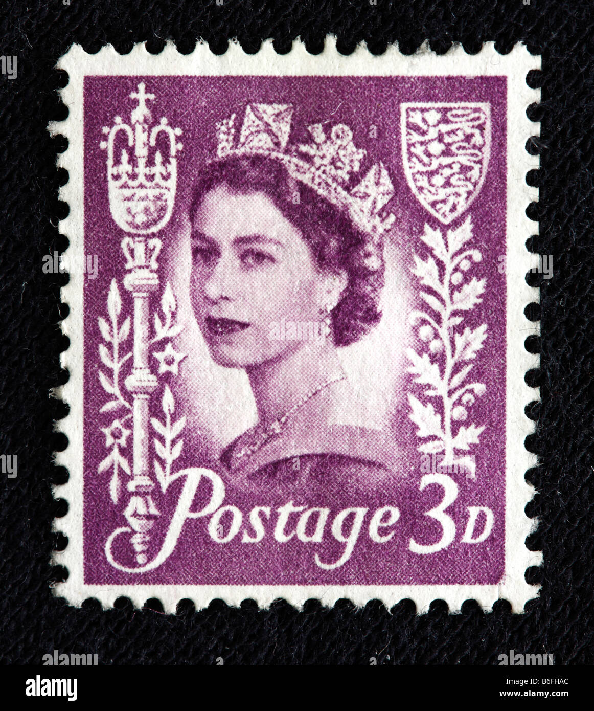 La reine Elizabeth II du Royaume-Uni (1952 à aujourd'hui), timbre-poste, UK Banque D'Images