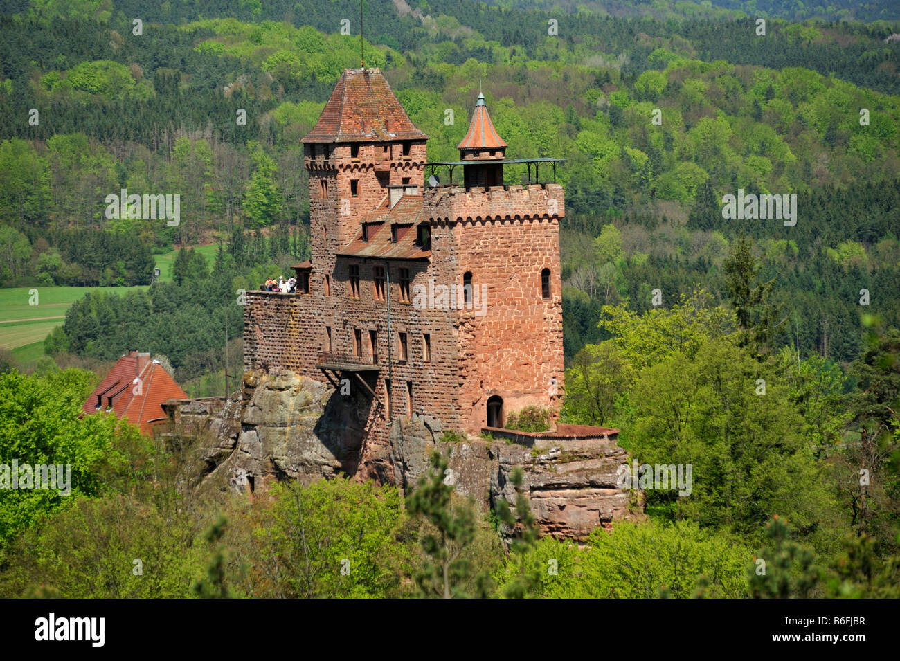 Forteresse Berwartstein, Erlenbach, Naturpark Pfaelzerwald Réserve Naturelle, Rhénanie-Palatinat, Allemagne, Europe Banque D'Images