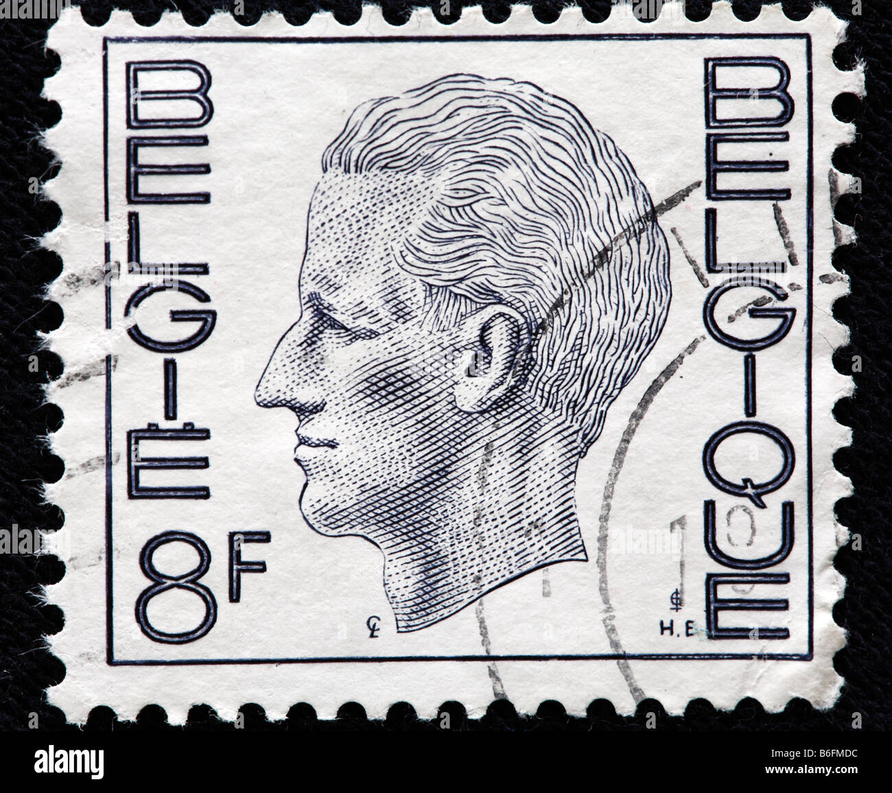 Je Roi Baudouin (Boudewijn) de la Belgique (1951-1993), timbre-poste, Belgique Banque D'Images