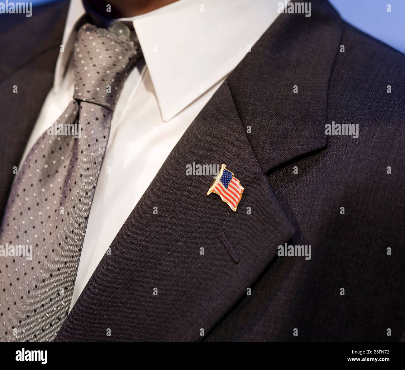 Stars and Stripes broche sur le revers d'un costume Banque D'Images