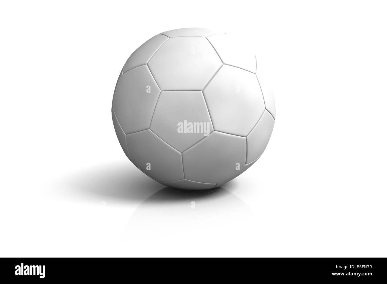 Ballon de football blanc sur blanc blackground Banque D'Images