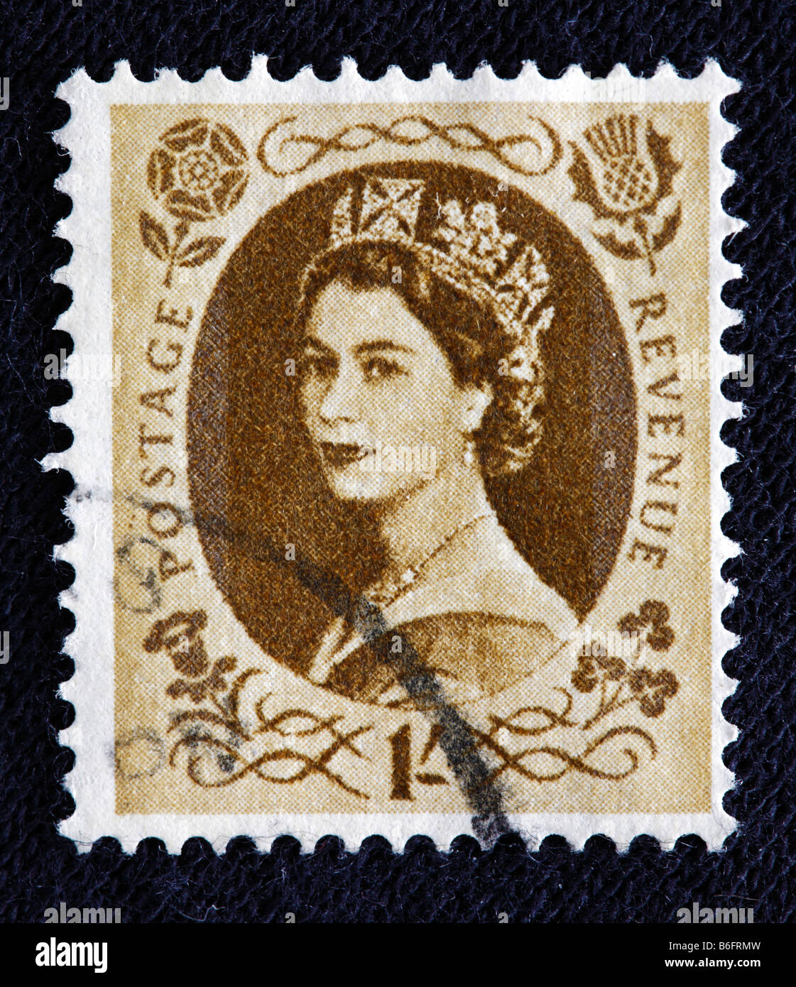 La reine Elizabeth II du Royaume-Uni (1952 à aujourd'hui), timbre-poste, UK Banque D'Images