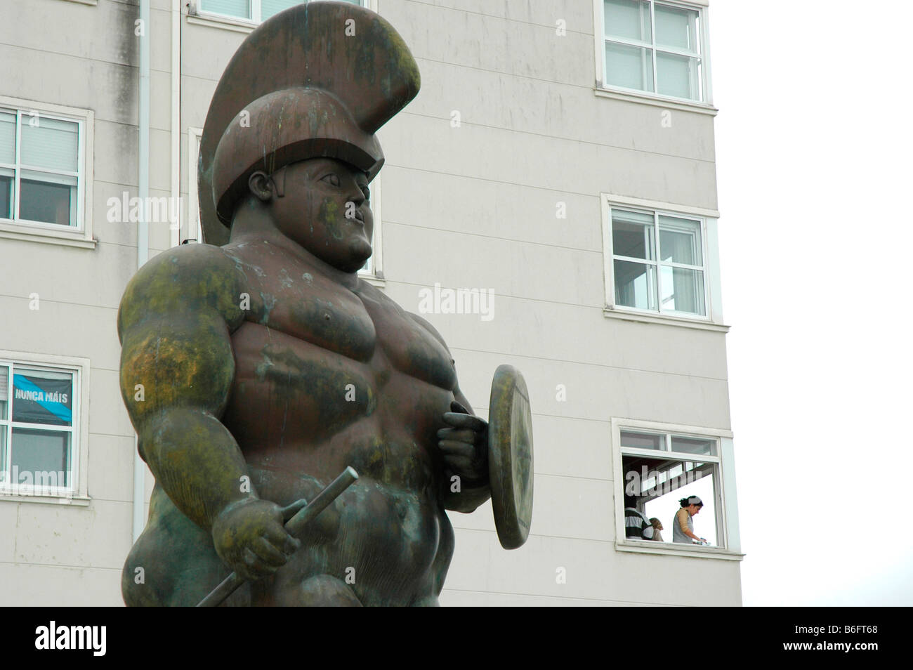 Centurion par le sculpteur Fernando Botero À LA COROGNE Galice Espagne Banque D'Images