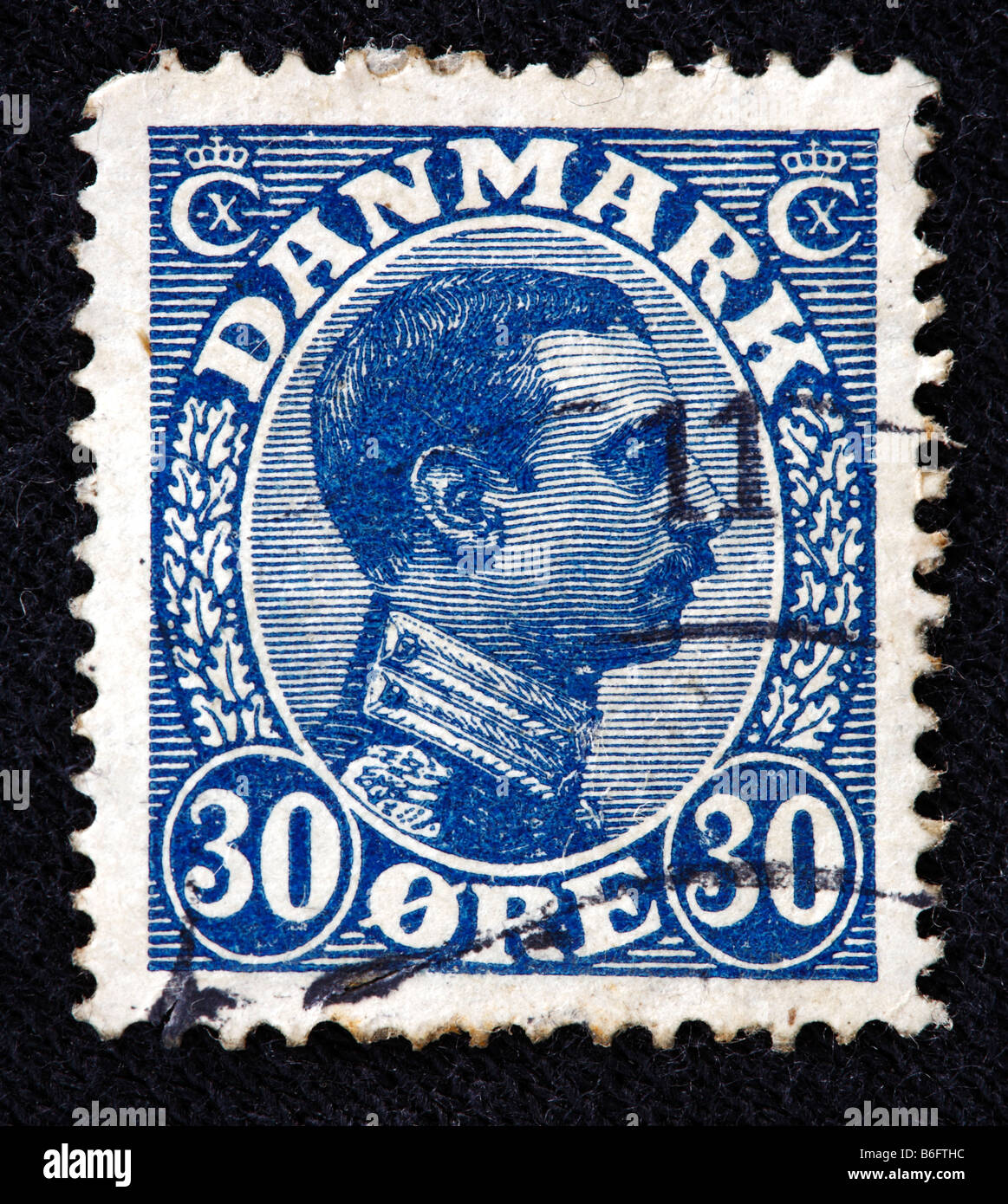 Christian X, roi du Danemark et l'Islande (1912-1947), timbre-poste, Danemark Banque D'Images