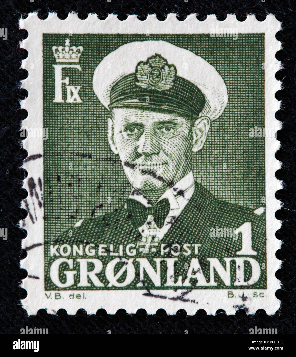 Frédéric IX, roi du Danemark et l'Islande (1947-1972), timbre-poste, Danemark Banque D'Images
