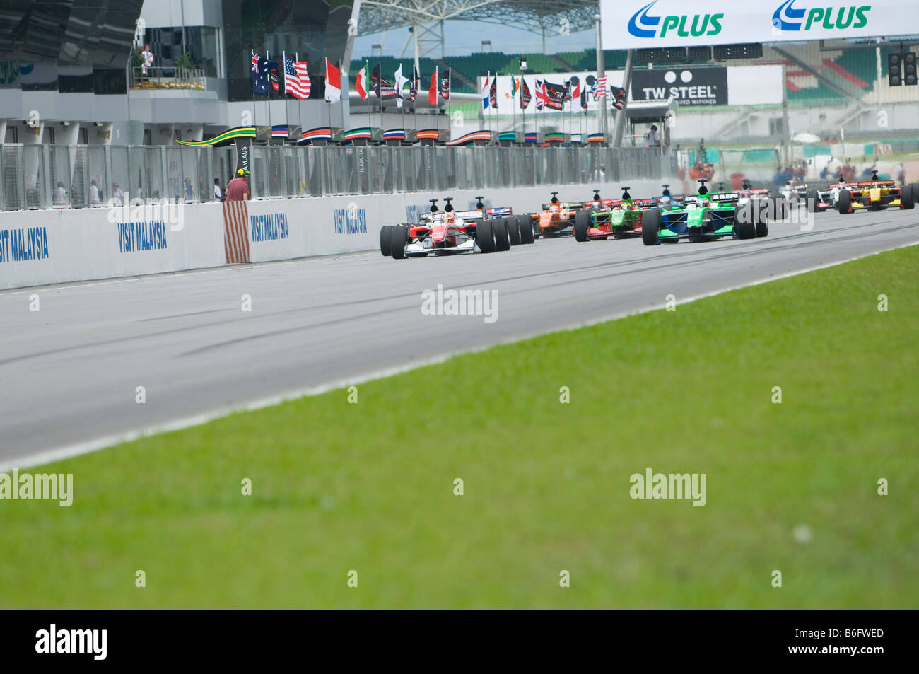 A1 Equipes racing en début de course au championnat allemand de Sepang en Malaisie Banque D'Images