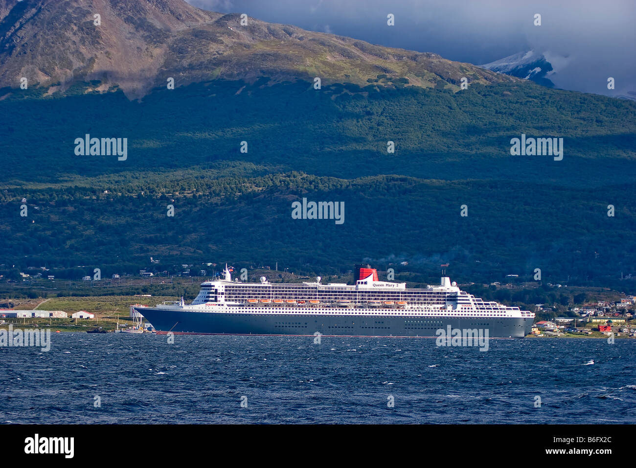 Queen Mary 2 Ushia, Argentine, Amérique du Sud. Banque D'Images